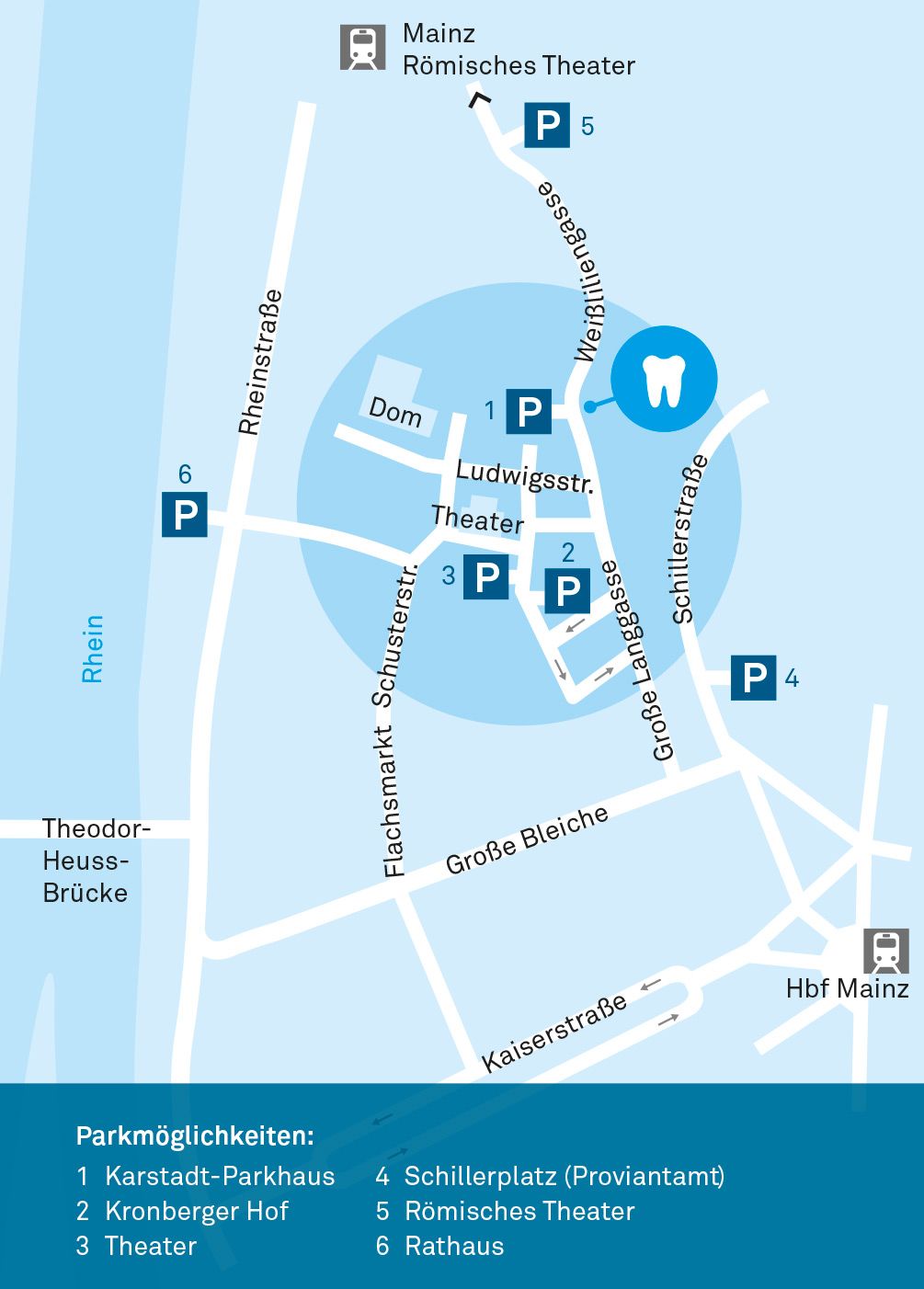 Lageplan Oralchirurgie Weissliliengasse